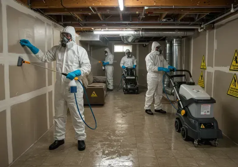 Basement Moisture Removal and Structural Drying process in Fish Hawk, FL